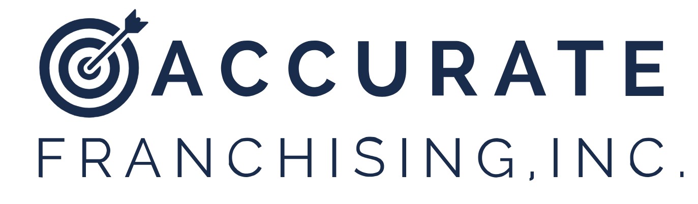 Logo of Accurate Franchising, Inc. with a target and arrow symbol next to the word "Accurate.